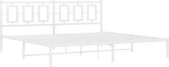 vidaXL Vidaxl - Estructura Cama Sin Colch&oacute;n Con Cabecero Metal Blanco 193x203cm