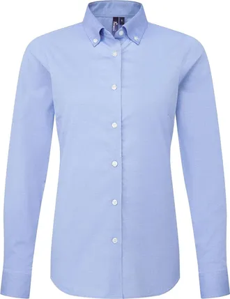 Premier Dames/Dames Supreme Oxford Overhemd met lange mouwen (Blauw Oxford)