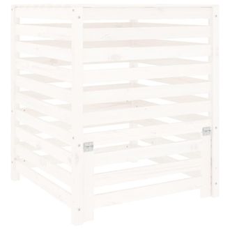 vidaXL Compostador De Madera Maciza De Pino Blanco 82,5x82,5x99,5 Cm Vidaxl