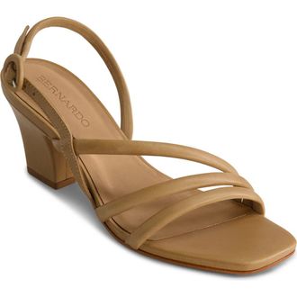 Bernardo Naples Block Heel Sandal in Sand Glove Leather at Nordstrom Rack, Size 6.5