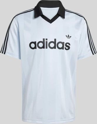 adidas Originals T-Shirt Trikot mit Logo Print in Hellblau, Gr&ouml;&szlig;e XXL
