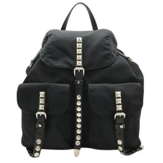 Prada Pre-owned Triangle Logo Nylon Leather Backpack - - Pre-owned - Uomo - Nero - ONE SIZE
