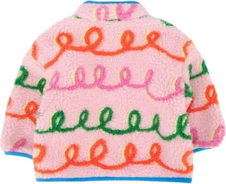 Stella McCartney Boys Multicolor Embroidered Fleece Jacket Pink Polyester