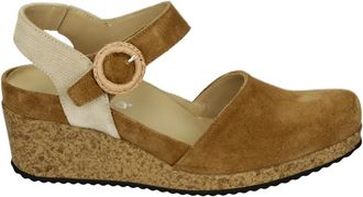 Durea Damessandaal in cognac leer - Dames - Sleehakken - Bruin - 40 EU - Leer - Schoenen