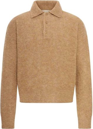 Ami Alpaca Long-Sleeved Polo Shirt