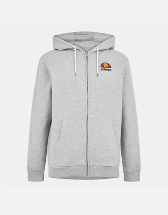 Ellesse Mens Solid Patterned Hooded Ribbed Cuff Sweat Jacket - Grey - Size: Regular/36