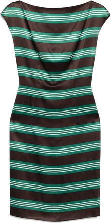 Prada Abito midi a righe - Marrone