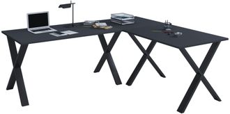 VCM Escritorio De Madera Vcm Vcm Escritorio De Esquina Simple 160x160 Forma L Izquierda O Derecha Panel De Mesa De Trabajo De 80 Cm De Profundidad Muebles