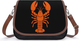 Generic Orange Colored Lobster Small Womens Crossbody Bags Shoulder Handbag with Adjustable Strap for Travel