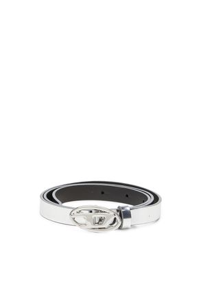 Diesel 1.5cm belt with mirrored metallic finish - Belts - Woman - Silver