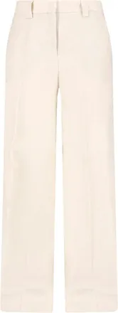 Incotex Cream Linen Straight-Leg Tailored Trousers