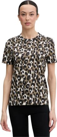 Fusalp Talixe Leo T-shirt - Dames - Sportshirts - Beige - M - Katoen - Fitness