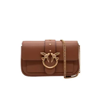 Pinko Shoulder Bags, female, Brown, Size: ONE SIZE Love One Pocket