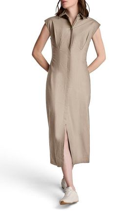 Kenneth Cole Pleated Maxi Shirtdress in Burlap at Nordstrom, Size 12