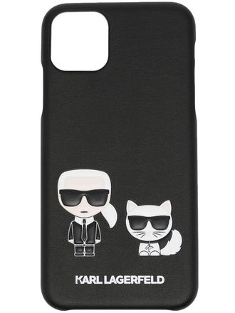 Karl Lagerfeld Karl & Choupette iPhone 11 case - unisex - Polyurethane/Acrylic - One Size - Black