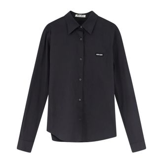 Miu Miu Camisa de Popel&iacute;n - Blouses & Shirts - Mujer - Negro - M