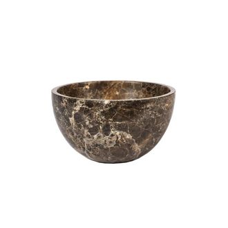 Saniclass Noche Waskom - 21x21x12cm - rond - natuursteen - Dark Emperador