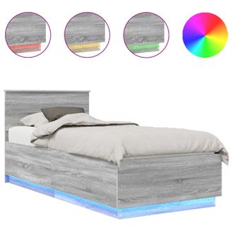 vidaXL Estructura De Cama Gris Sonoma 70 X 190 Cm Madera De Ingenier&iacute;a Vidaxl