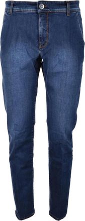 Giampaolo Blue Slim Cotton-Blend Jeans