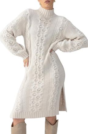 Sanctuary Cable Sweater Dress Womens Dress Chalk : XS (US 2), Acrylic/Nylon/Polyester