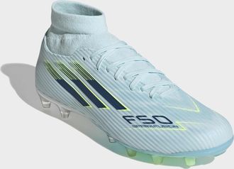 adidas Fussballschuh ADIDAS PERFORMANCE F50 SPARKFUSION LEAGUE MID CUT FG/AG, Damen, Gr. 38,5, almost blau, dusky petrol, hi, res gelb, Synthetik, Textil, Sc