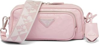 Prada logo-plaque shoulder bag - women - Calf Leather - OS - Pink