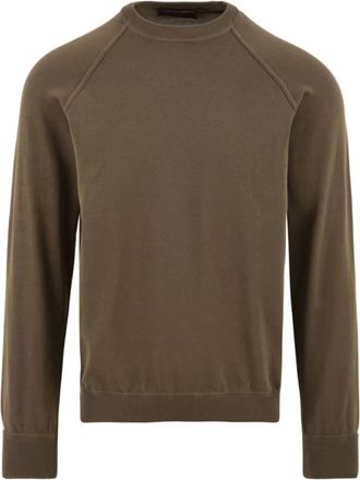 FILIPPO DE LAURENTIIS Trui met ronde hals en raglanmouwen - Heren - Sweatshirts - Bruin - XL - Katoen - Hoodies & sweatvesten