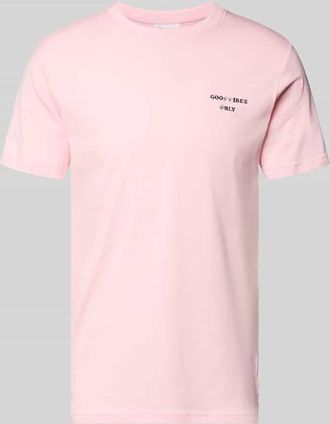 Lindbergh Lindbergh T-Shirt mit Stitching und Rundhalsausschnitt in Hellrosa, Gr&ouml;&szlig;e XXXL