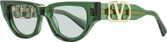 Valentino Womens V-Due Sunglasses VLS-103 E Transparent Green 50mm