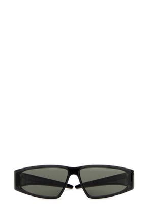 Alexander McQueen Womens Black Acetate Wraparound Sunglasses Bioinjection Occhiali Da Sole