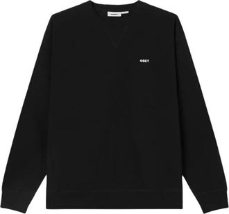 Obey Hoodies & sweatvesten, Heren, Zwart, L, Katoen, Established Works Bold Crewneck II