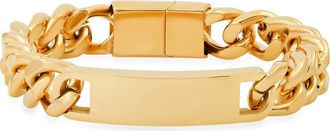 Steeltime HMY JEWELRY Stainless Steel Cuban Link Chain ID Bracelet in Yellow at Nordstrom Rack