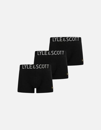 Lyle & Scott Lyle And Scott Mens 3-Pack Daniel Boxer Briefs, Black - Size: 35/34/32