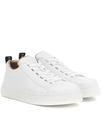 【関税&送料込】Chloe White Leather Chloa Kick Sneakers CHLOÉ Kick quilted-leather sneakers | NET-A-PORTER