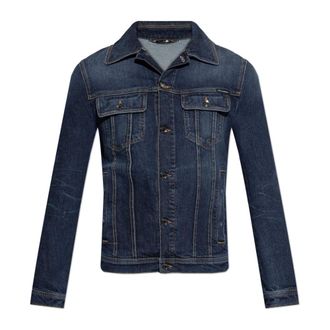 Dolce & Gabbana Denim Jackets, male, Blue, Size: XL Denim Jacket