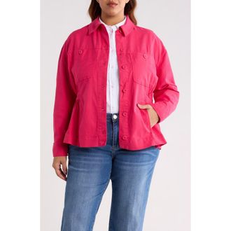 Liverpool L.A. Relaxed Cinched Shacket in Diva Pink at Nordstrom, Size 3 X