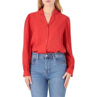 English Factory Scallop Collar Shirt in Red at Nordstrom Rack, Size X-Small