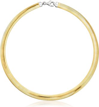 Ross-Simons Italian Sterling Silver and 18kt Gold Over Sterling Reversible Omega Necklace