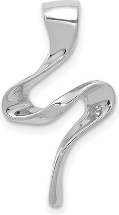 Diamond2Deal 14k White Gold Slide Fits up to 2mm Regular/4mm Fancy or Reversible Omega