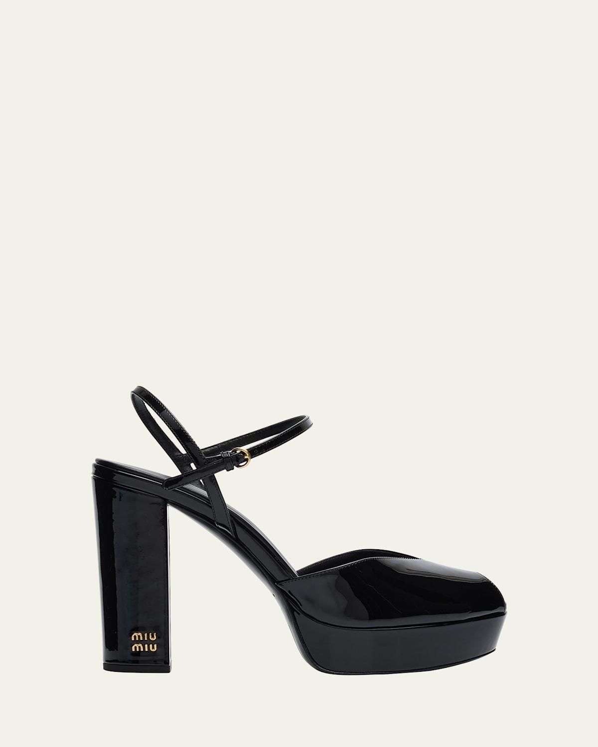 サンダル・ミュール MiuMiu Black nappa leather sandals (5X432EF085038 F0967) Miu Miu Black Nappa Leather Sandal – LOZURI®