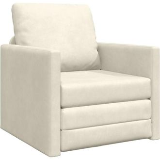 vidaXL Floor Sofa Bed with Cushion Cream 74 x 77 x 81 cm Velvet Vidaxl