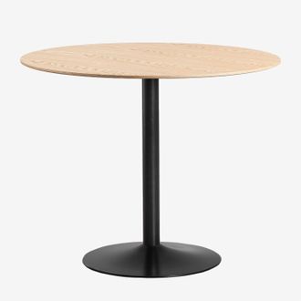 Sklum Sklum - Mesa De Comedor Redonda En Mdf Y Metal Yvetta