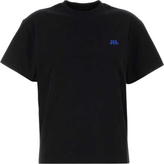 Jil Sander Camiseta de Algod&oacute;n con Cuello Redondo - Tops - Mujer - Negro - S