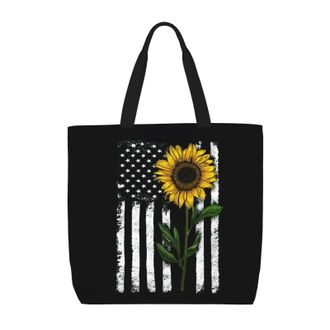Generic Women Handbag Sunflower Flag Handbag Lightweight Waterproof Shopping Bags, For Gym, Graduation, Holiday, Birthday, Daily