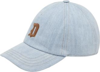Dondup Denim Baseballpet met Geborduurd Logo - Heren - Petten - Blauw - ONE Size - Denim - Accessoires