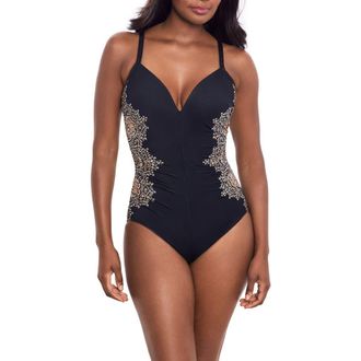 Miraclesuit Cappadocia Temptation One-Piece Swimsuit in Blue Multi at Nordstrom Rack, Size 16