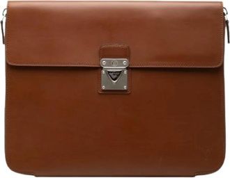 Louis Vuitton Pre-owned Vintage Business Bag - Dames - Vintage Clutch - Bruin - ONE Size - Leer - Vintage