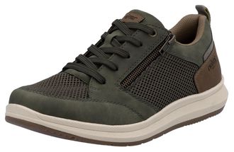 Rieker Sneaker RIEKER, Herren, Gr. 40, gr&uuml;n (oliv, braun), Lederimitat, Textil, Schuhe Sneaker, Halbschuh, Freizeitschuh, Schn&uuml;rschuh mit seitlichem Reissver