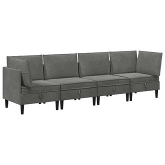 vidaXL Juego De Muebles De Sal&oacute;n 4 Pcs Gris Oscuro Terciopelo Vidaxl