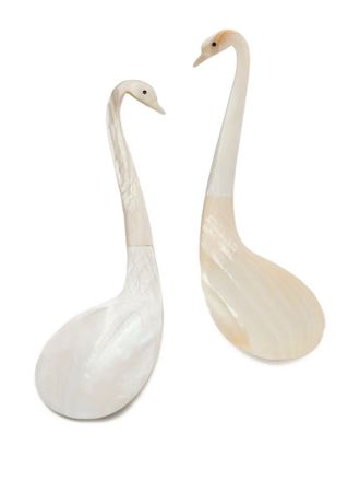 Gohar Swan mother-of-pearl serving spoons - Neutrals
